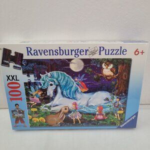 2002 Ravensburger 100 pc Childrens Puzzle Enchanted Forest Unicorn Fairies Nymph
